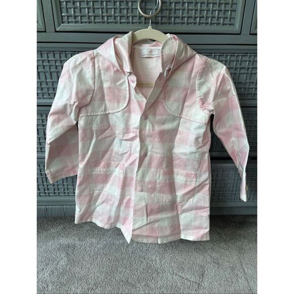 Sal & Pimenta pink buffalo plaid rain jacket Sz 6, $60 F20 - Picture 1 of 5